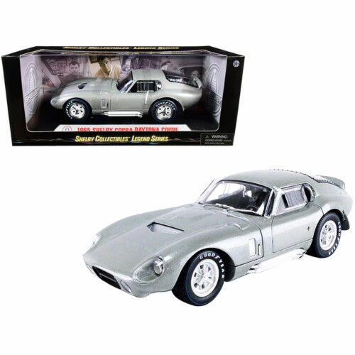 1965 SHELBY COBRA DAYTONA COUPE SILVER 1/18 SCALE DIECAST CAR MODEL