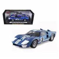 1966 FORD GT40 SEBRING #2 BLUE 1/18 SCALE DIECAST CAR MODEL BY SHELBY COLLECTIBLES SC401