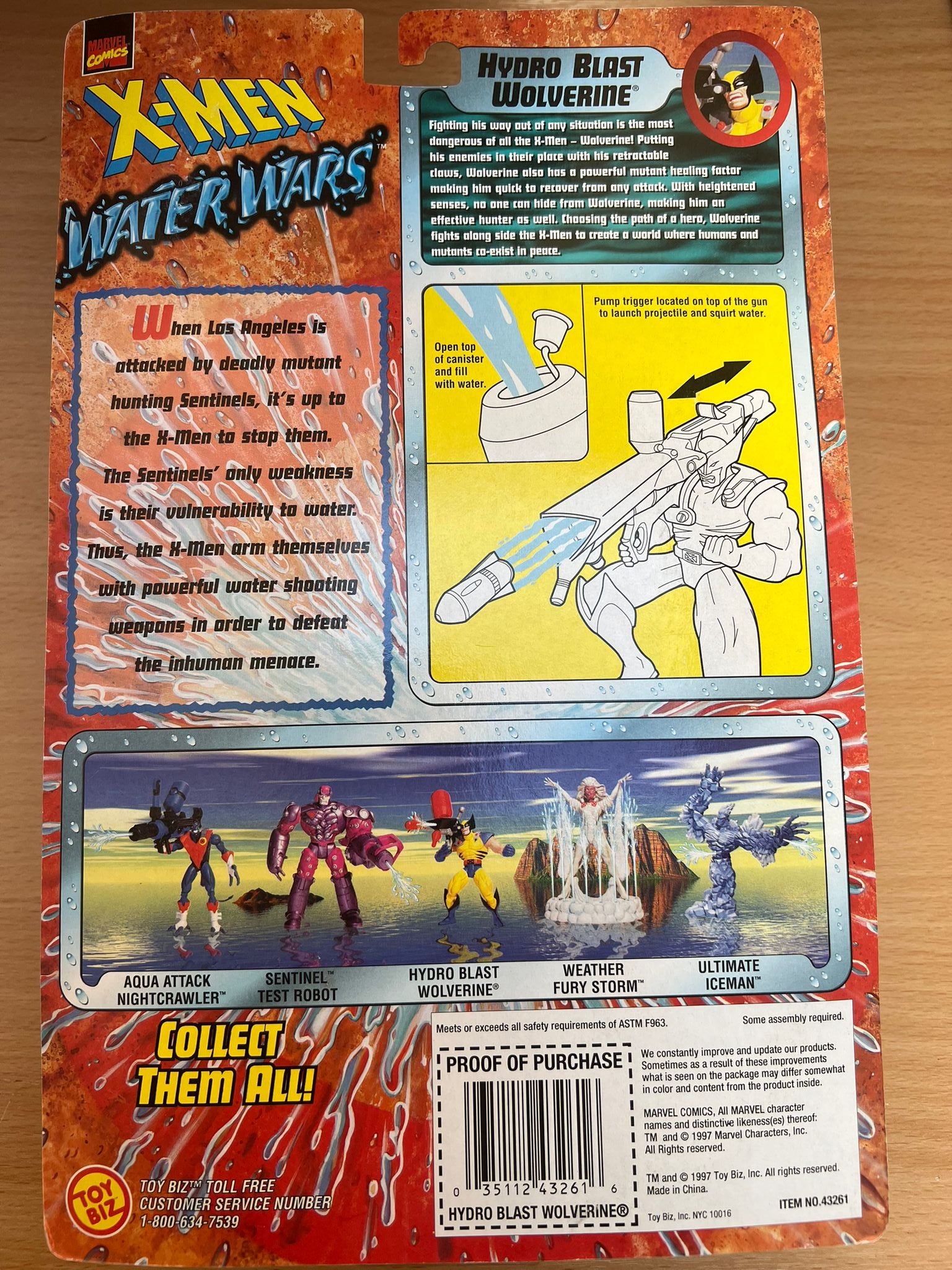 Marvel X-Men Water Wars Hydro Blast Wolverine Unmasked By Toy Biz (MOC) Logan