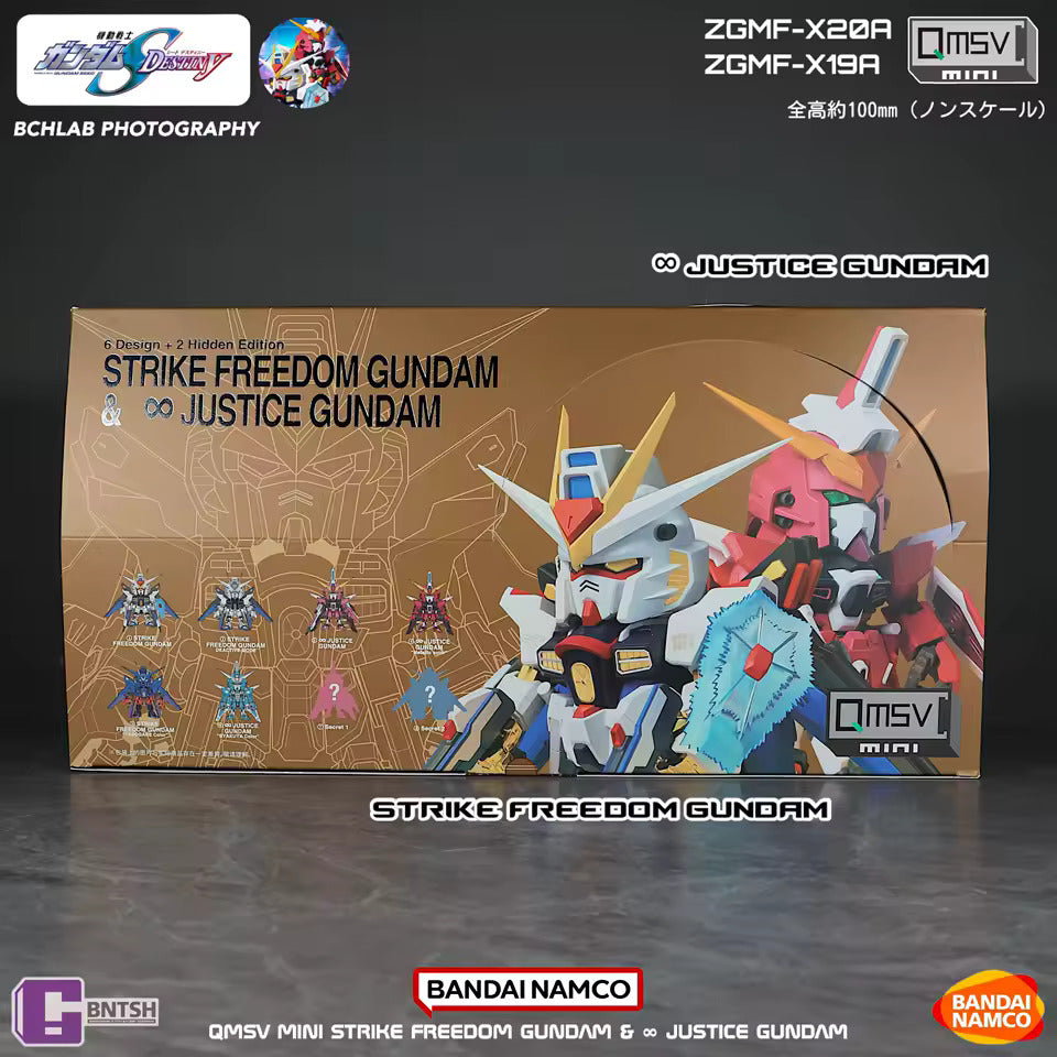 QMSV Mini Strike Freedom Gundam and Infinite Justice Gundam