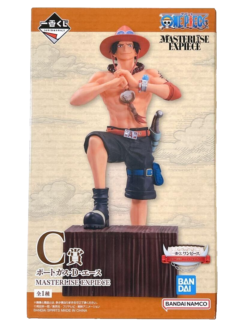 Portgas D. Ace Father and Sons C Prize box showing Ace with one boot on a barrel
