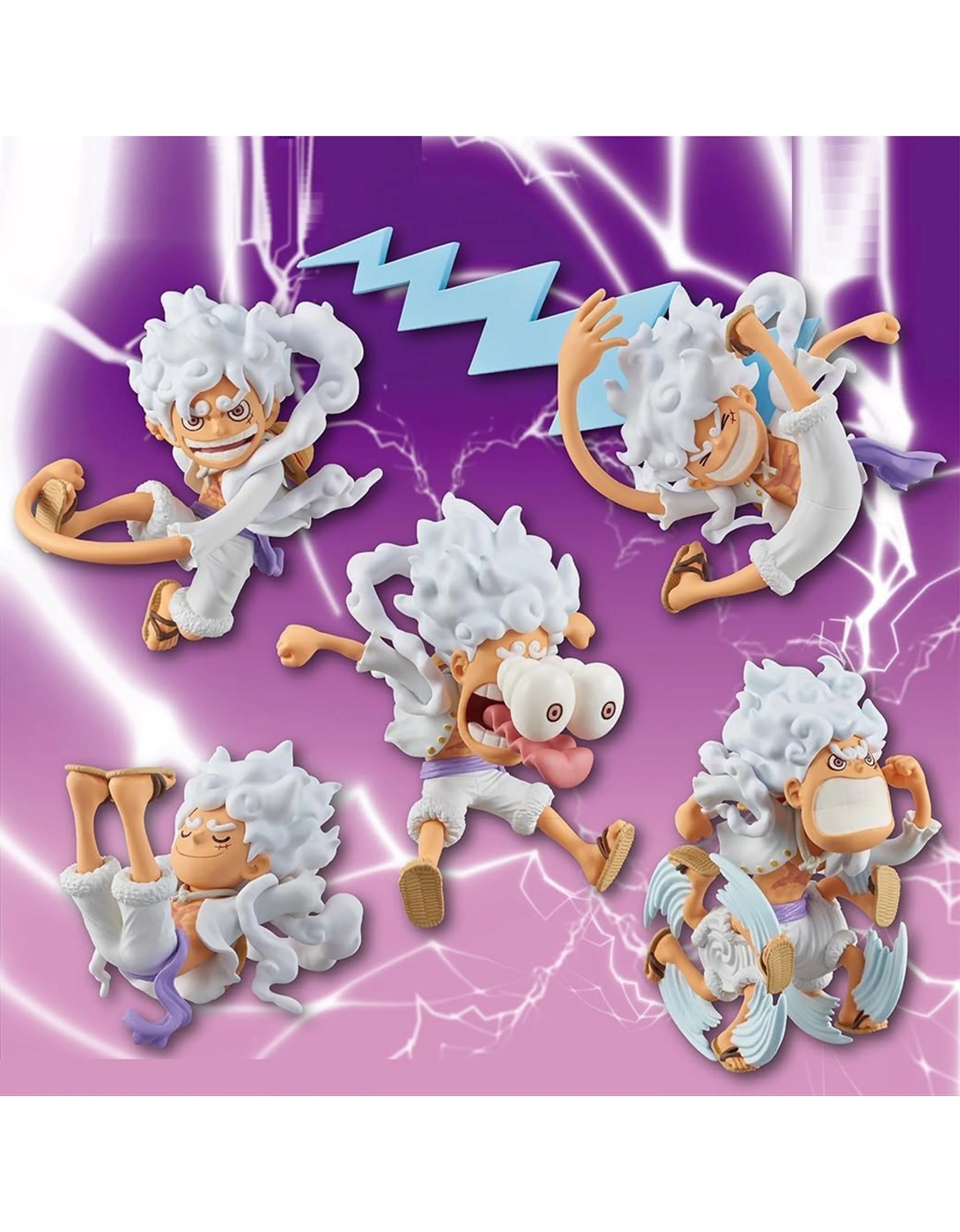 One Piece Monkey D Luffy Gear 5 World Collectable figure 7cm (Set of 5)