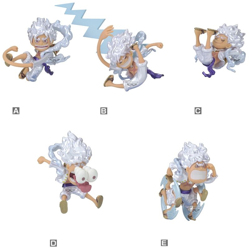 One Piece Monkey D Luffy Gear 5 World Collectable figure 7cm (Set of 5)