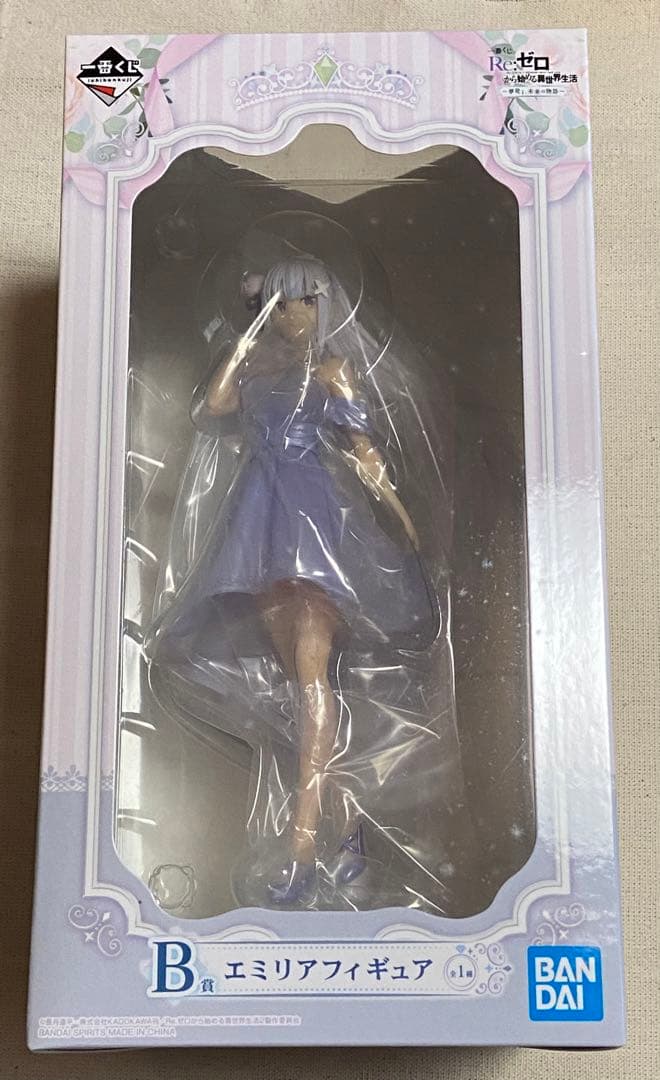 Emilia Ichiban Kuji Dreaming of the Future, B Prize figure retail box, 19 cm