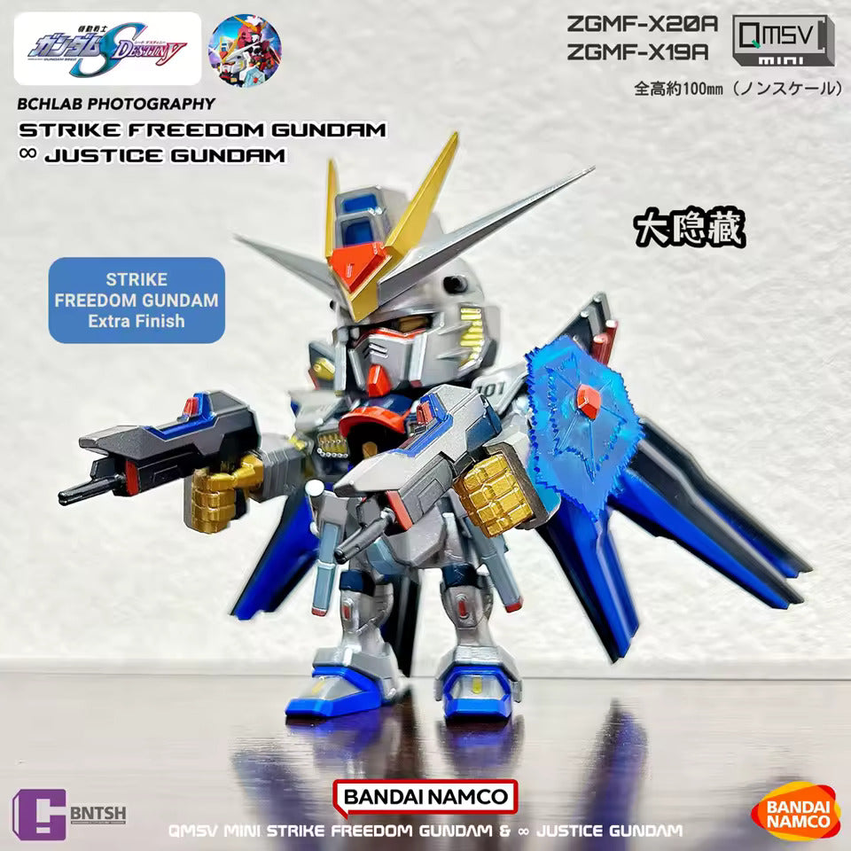 Bandai Namco QMSV Mini Strike Freedom Gundam and Infinite Justice Gundam (Full case of 8)