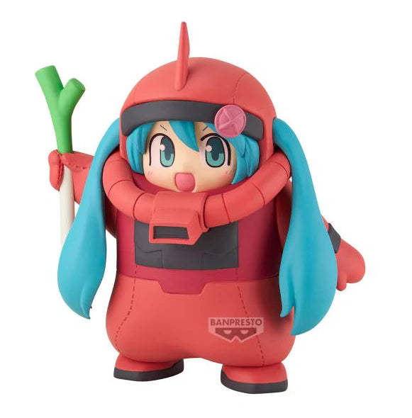 BANPRESTO GUNDAM 45TH  × HATSUNE MIKU FIGURE - CHAR ZAKU COSTUME HATSUNE MIKU VER. 15cm