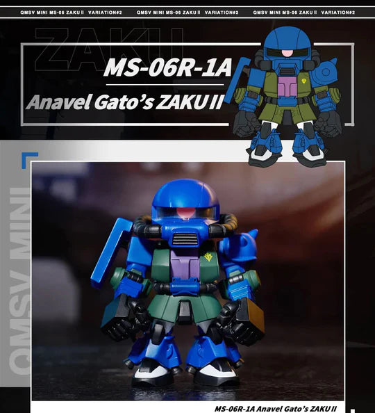 Bandai Namco QMSV MINI Zaku II MS-06 SD GUNDAM Figure Variation #2 Series (Full case of 8)