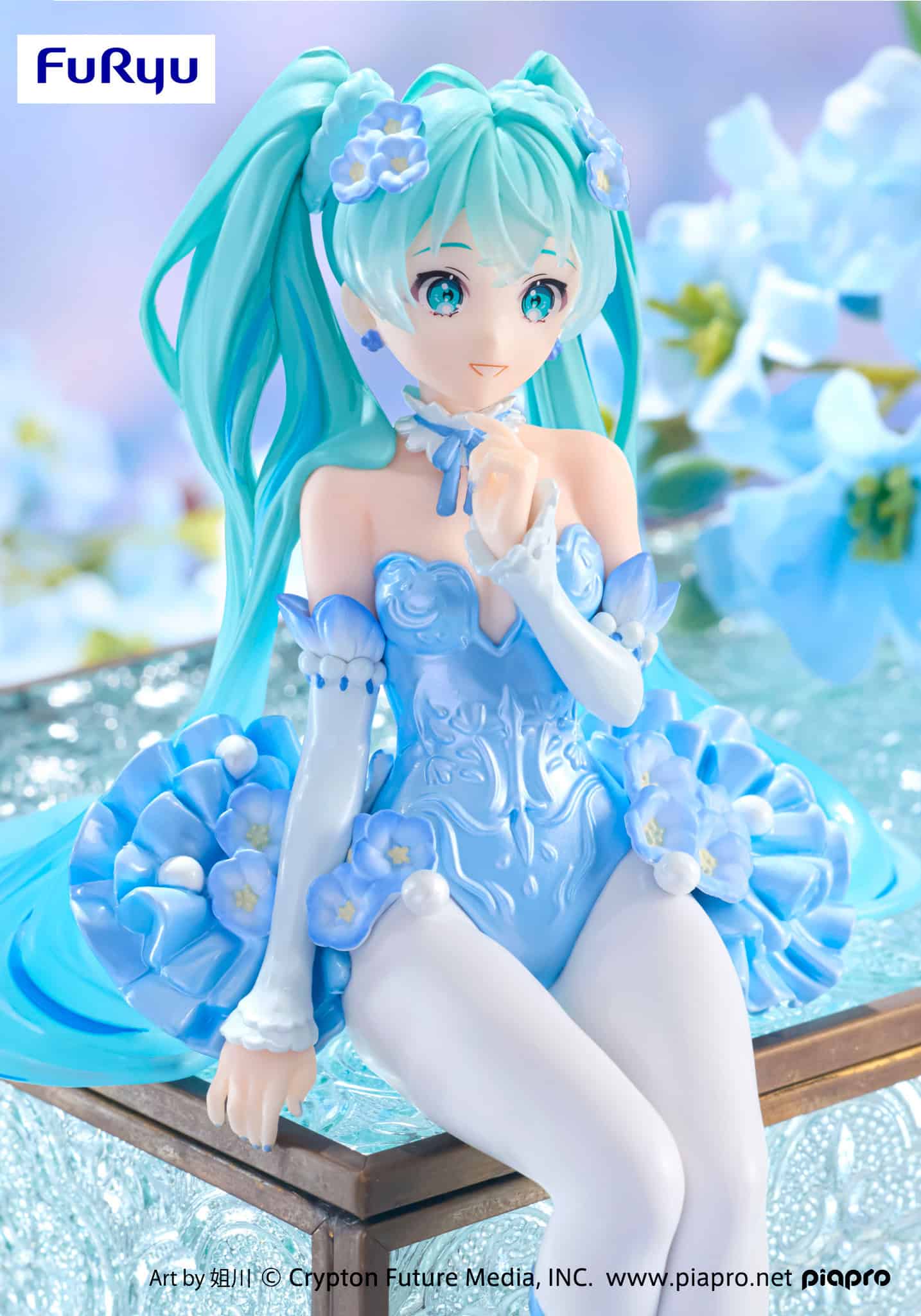 FuRyu Hatsune Miku Flower Fairy Nemophila Pale Blue ver Noodle Stopper Figure 15cm