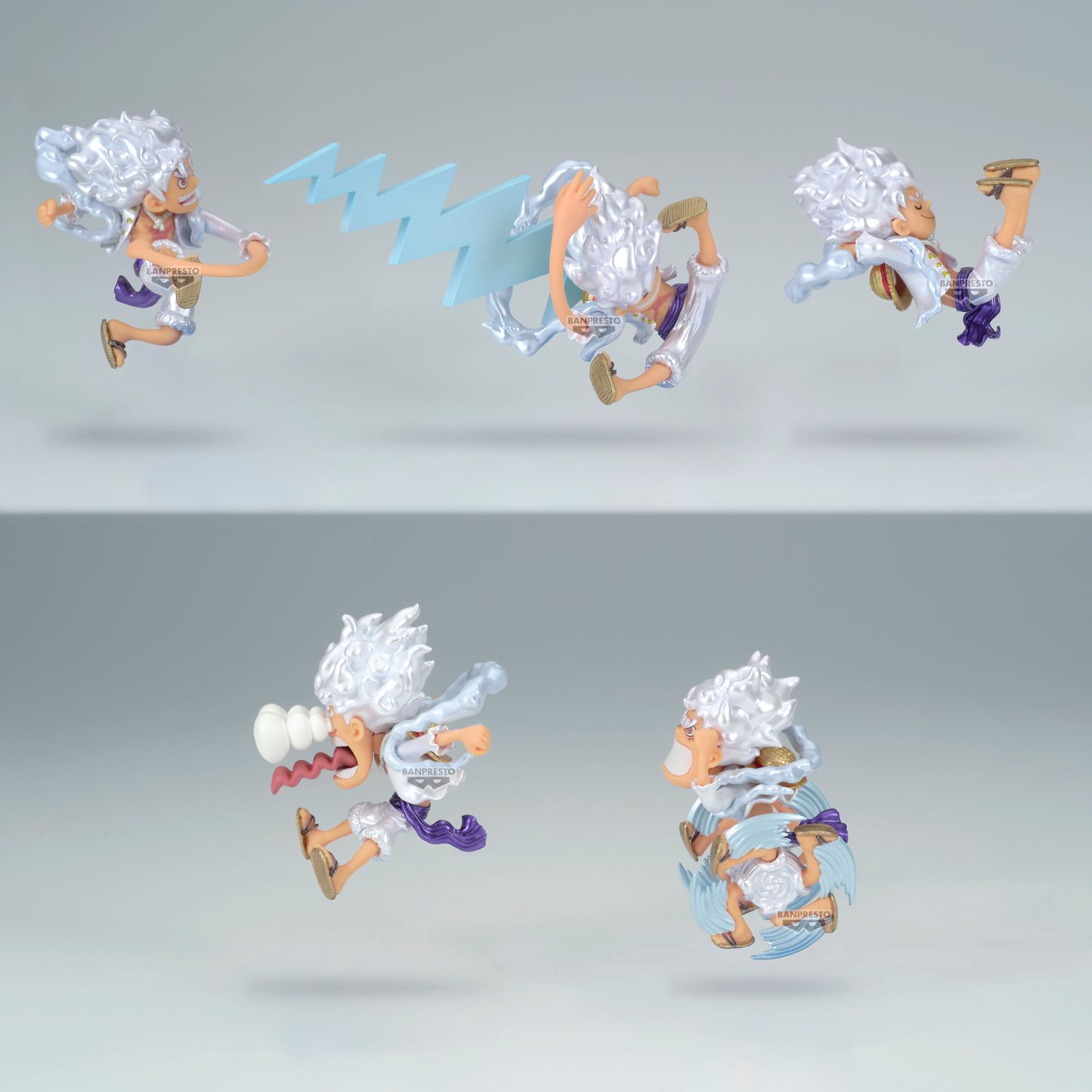 One Piece Monkey D Luffy Gear 5 World Collectable figure 7cm (Set of 5)