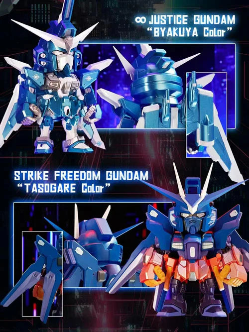 QMSV Mini Strike Freedom Gundam and Infinite Justice Gundam