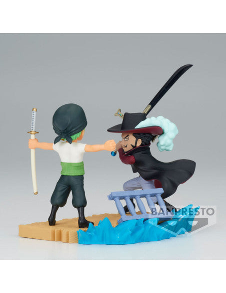 Banpresto - ONE PIECE WORLD COLLECTABLE FIGURE LOG STORIES-RORONOA ZORO VS DRACULE.MIHAWK-