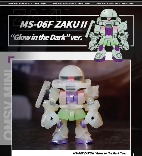 Bandai Namco QMSV MINI Zaku II MS-06 SD GUNDAM Figure Variation #2 Series (Full case of 8)