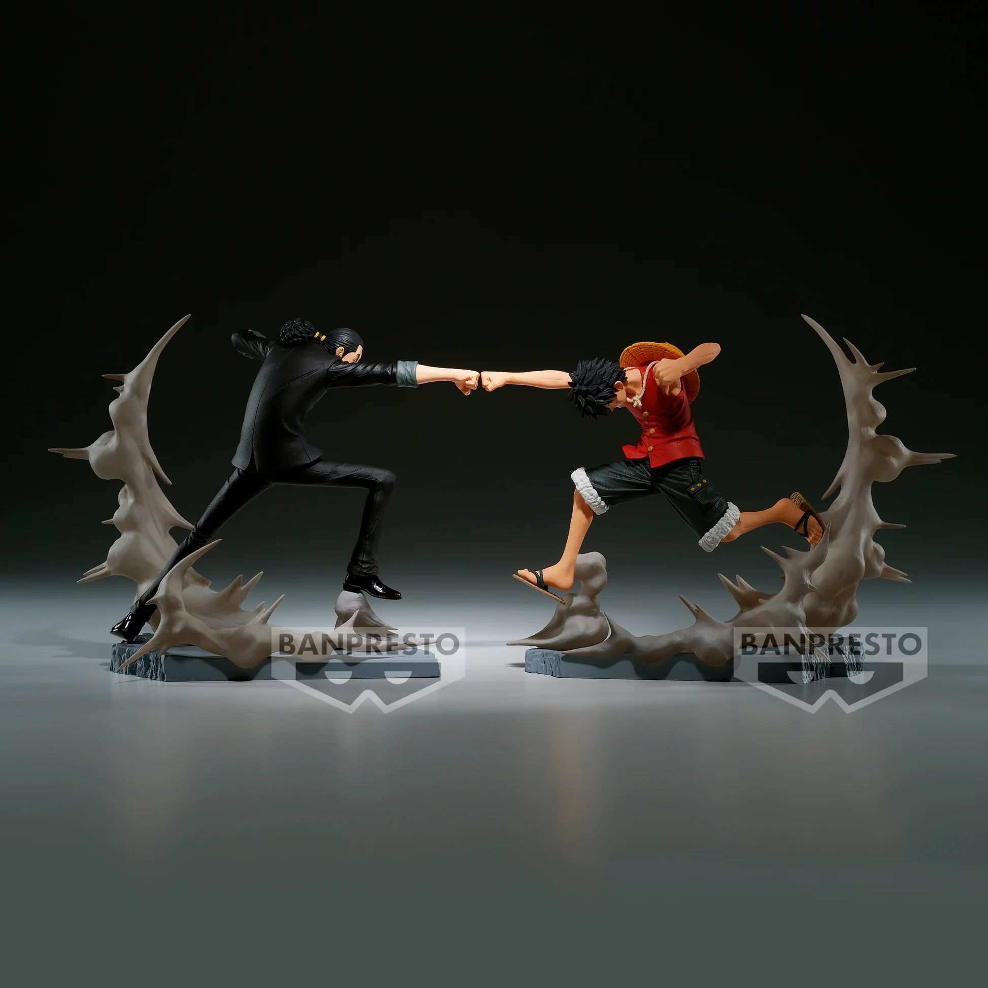 Banpresto - ONE PIECE SENKOZEKKEI-MONKEY.D.LUFFY & Rob Lucci (Set of 2) 10cm
