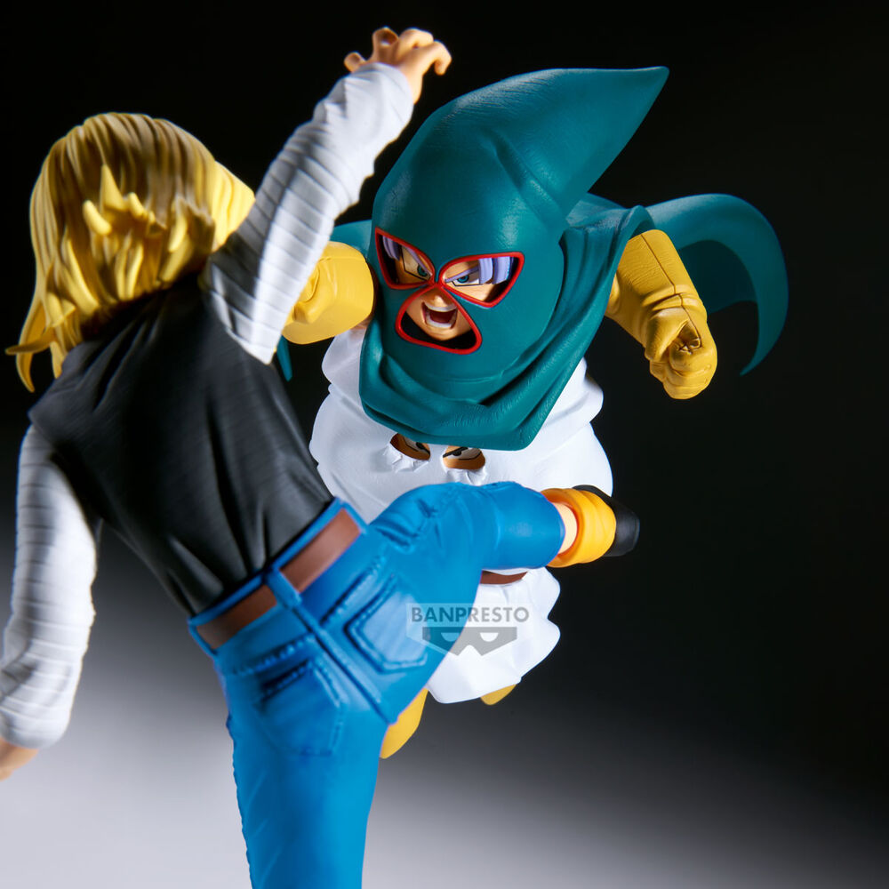 BANPRESTO Dragon Ball Z Match Makers Mighty Mask & Android 18 & Mr. Satan figure 13cm & 11-8cm Set of 2)