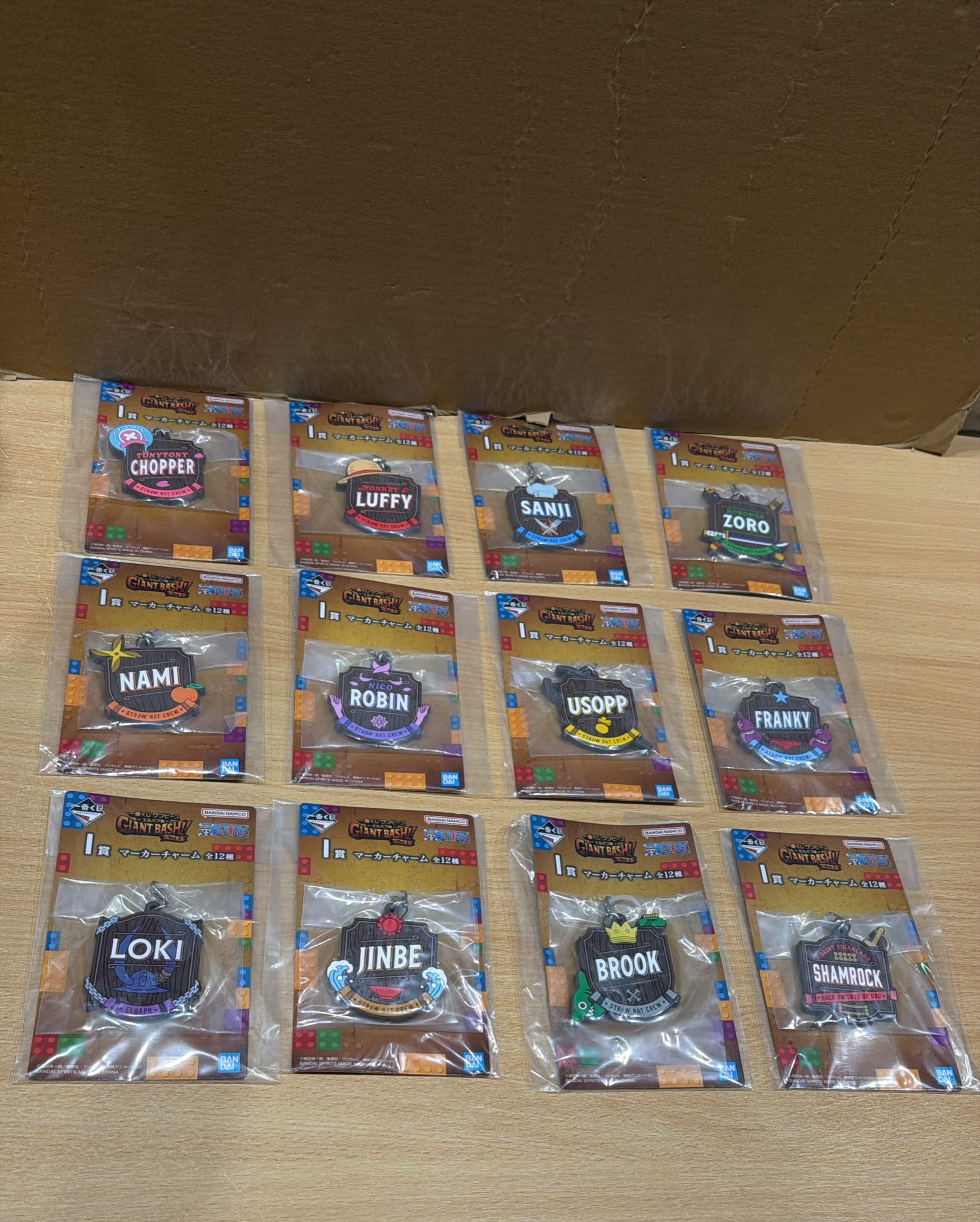 Bandai Ichiban Kuji One Piece Elbaf Arc – Marker Charms Complete Set of 12 (Ichiban Kuji I Prize)
