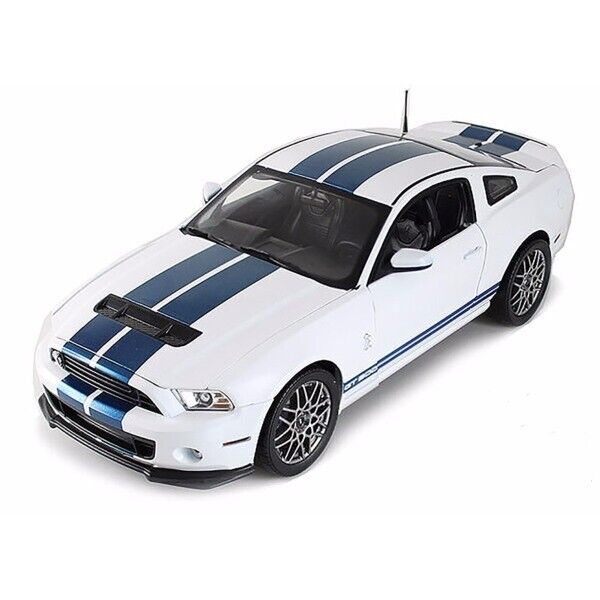 ford shelby cobra gt500 svt white with blue stripes model car